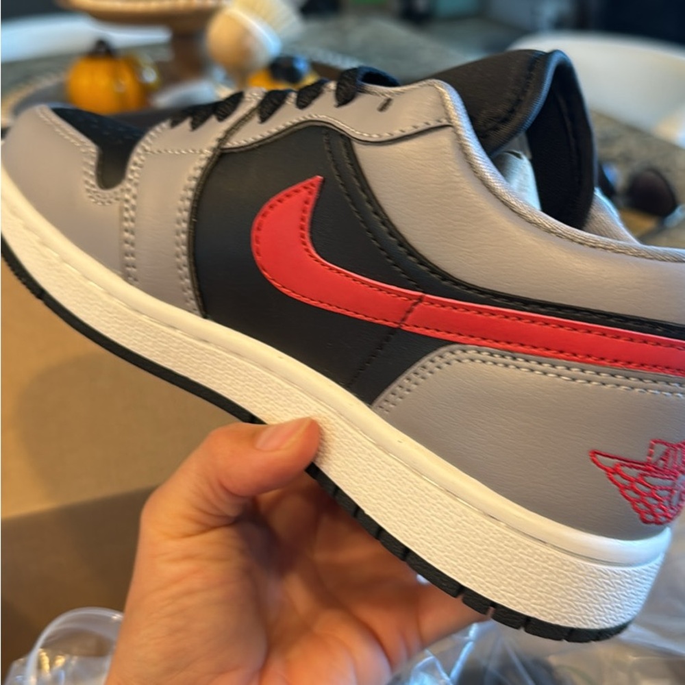 Nike Black and Gray Shoes with Red Accent